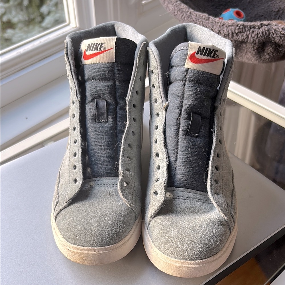 Nike Blazers High-Top Sneakers in light blue and White